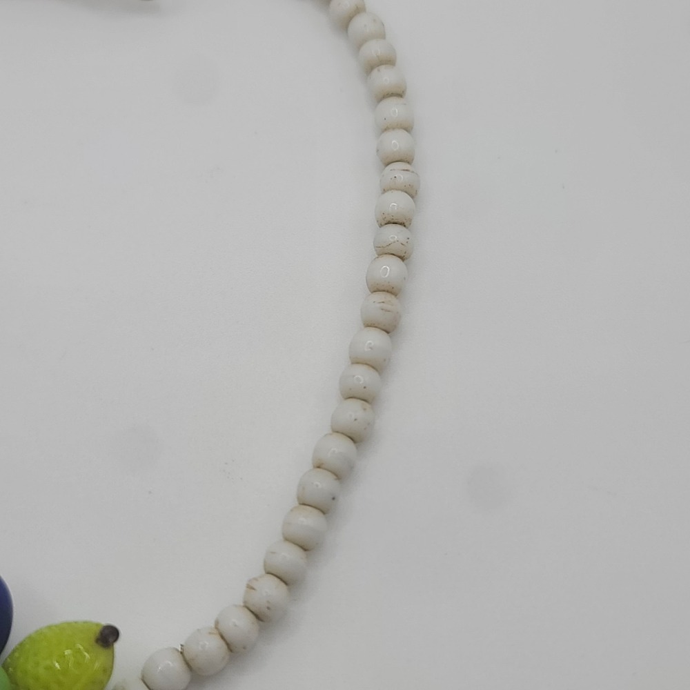 Vintage Glass Fruit Necklace Cluster‎ Signed Czech 15" - Picture 5 of 12